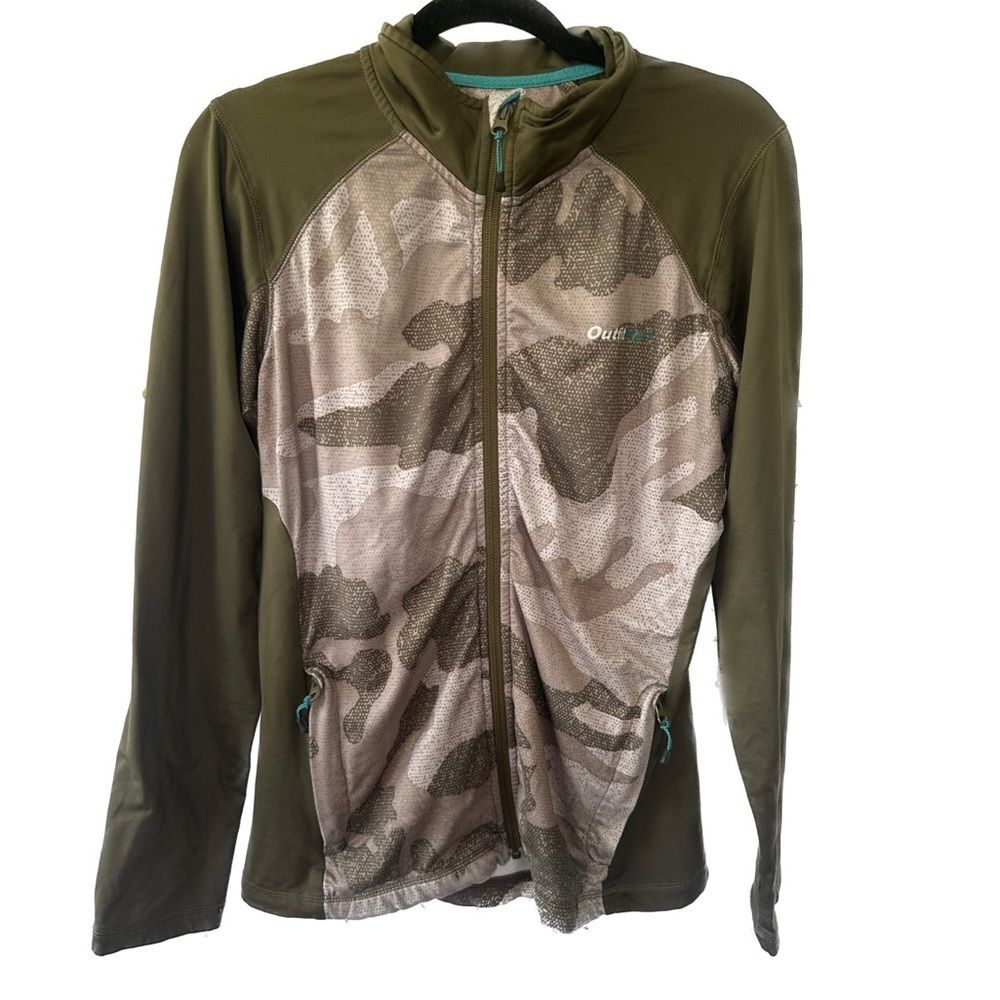 Cabela's OutfitHer Women's Camouflage Hunting Full Zip Fleece Interior Jacket L